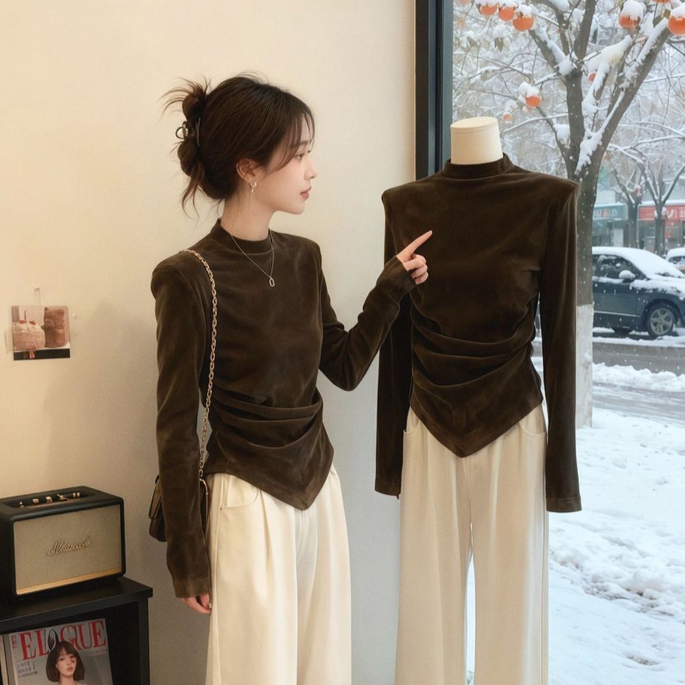 Slim tops niche bottoming shirt for women