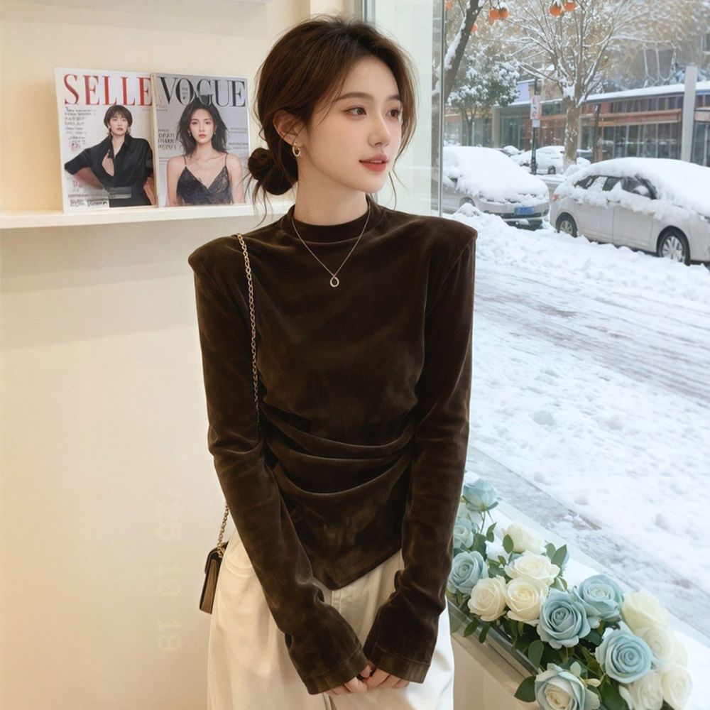 Slim tops niche bottoming shirt for women