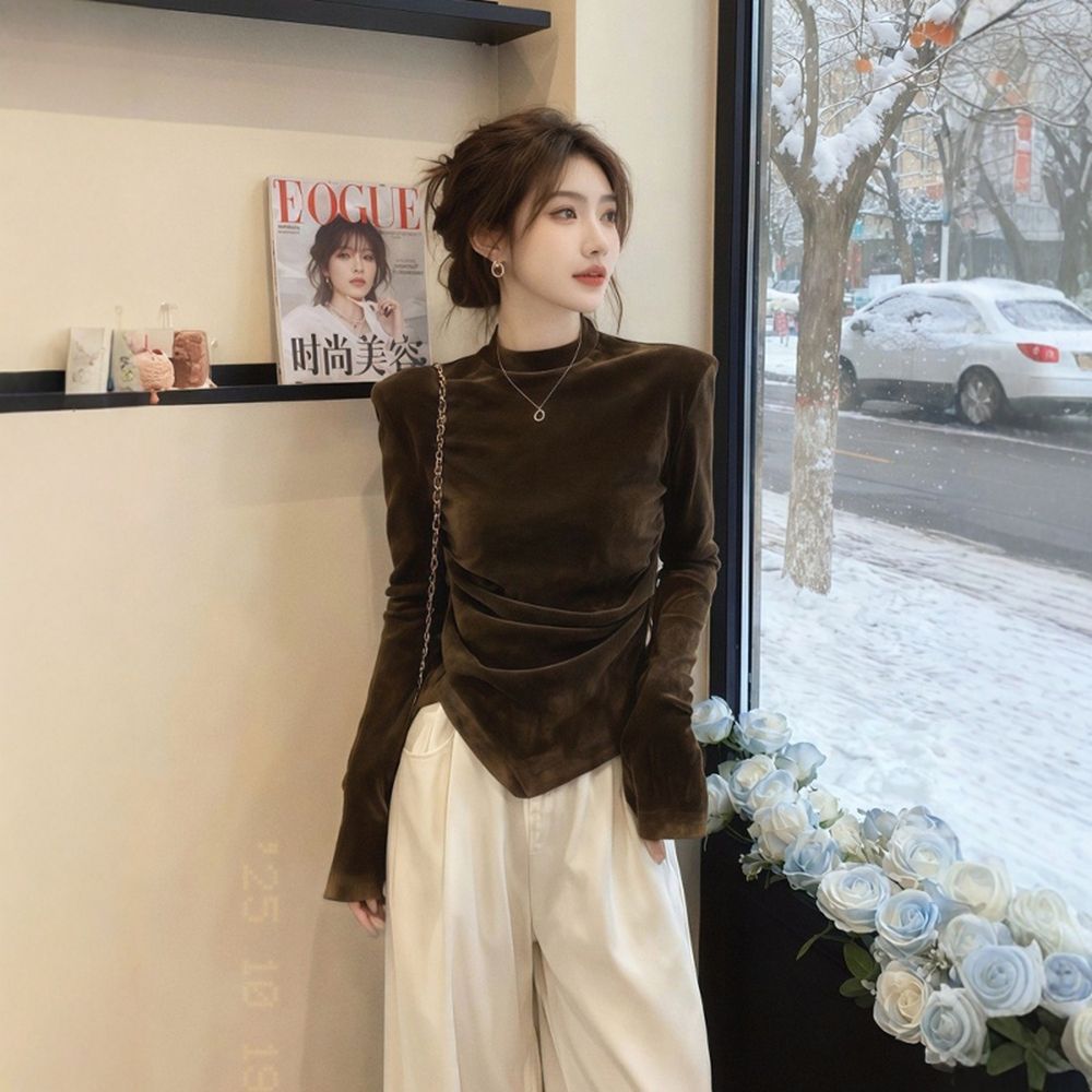 Slim tops niche bottoming shirt for women