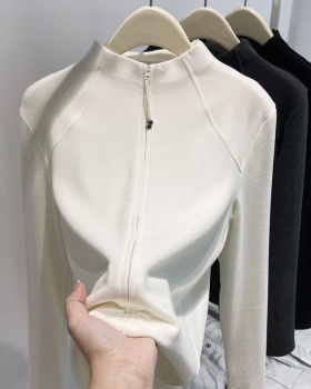 Double zip autumn and winter cardigan inside the ride coat