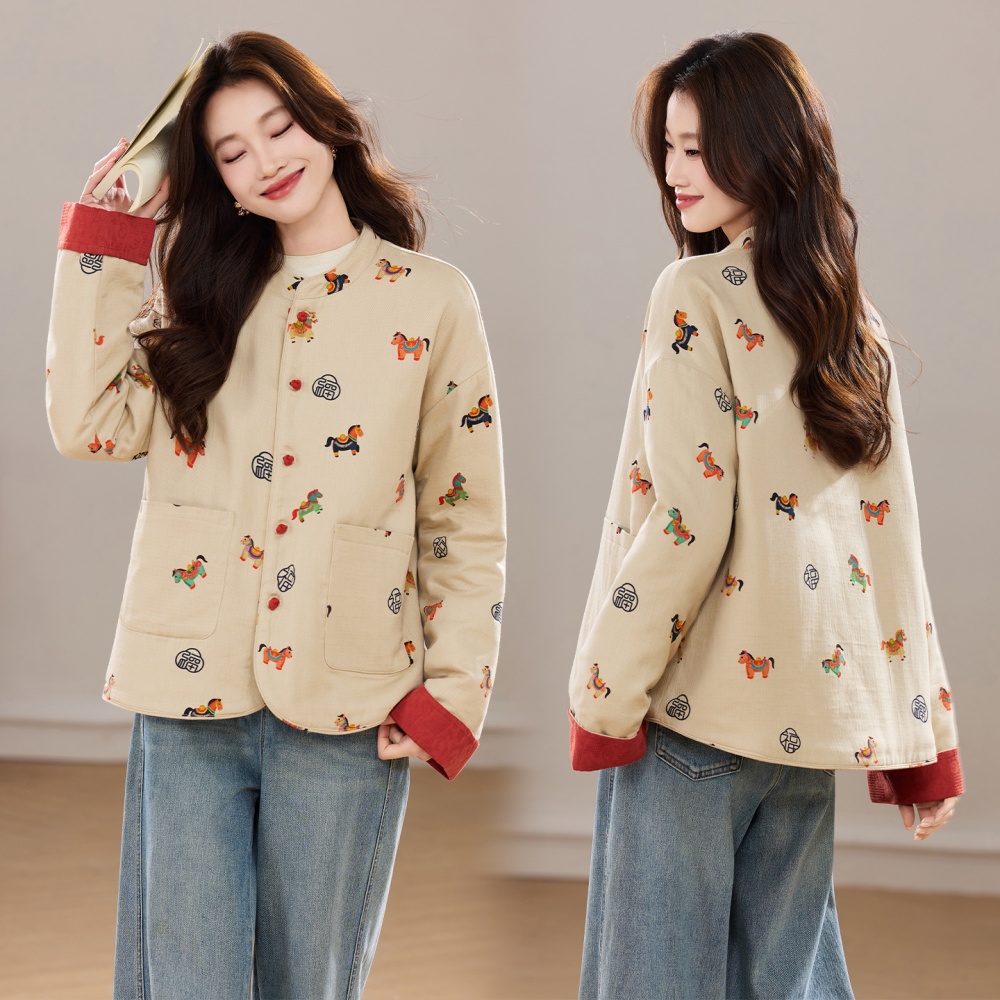 Western style coat winter cotton coat for women