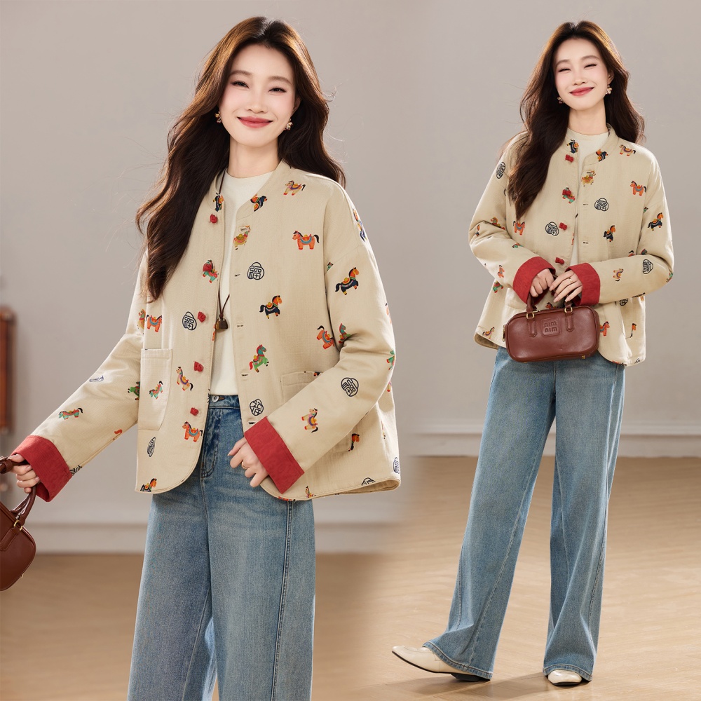 Western style coat winter cotton coat for women