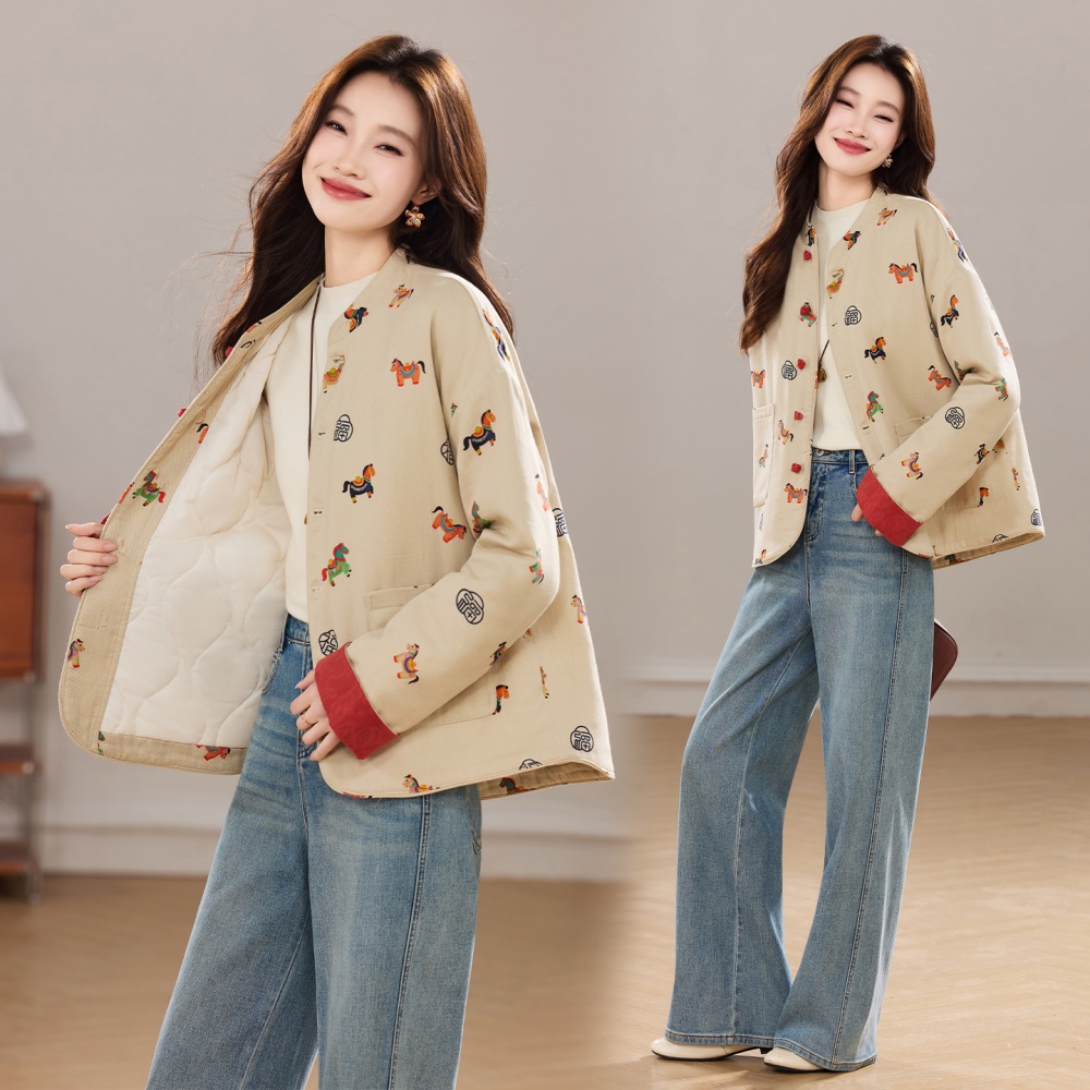 Western style coat winter cotton coat for women