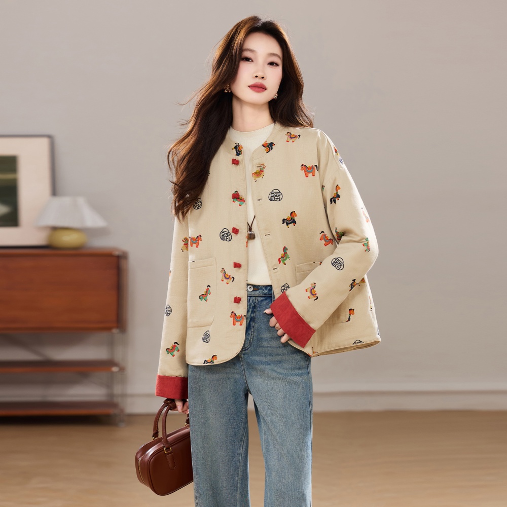 Western style coat winter cotton coat for women