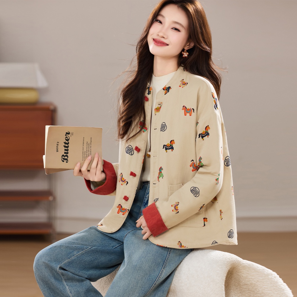 Western style coat winter cotton coat for women