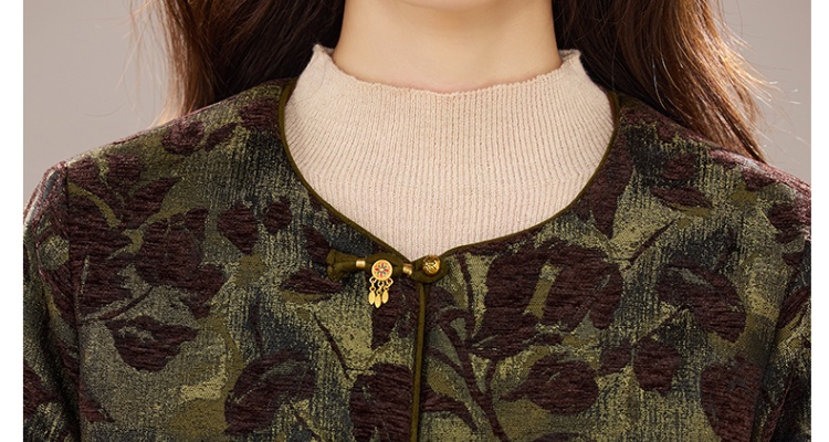 Winter round neck cotton coat thick loose coat for women