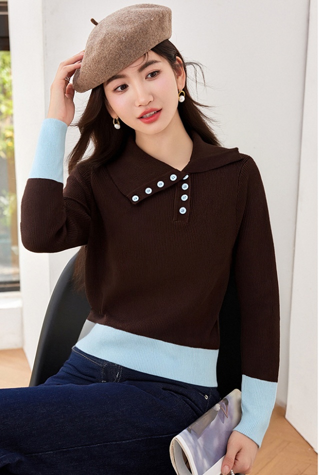 Slim bottoming lapel temperament tops for women