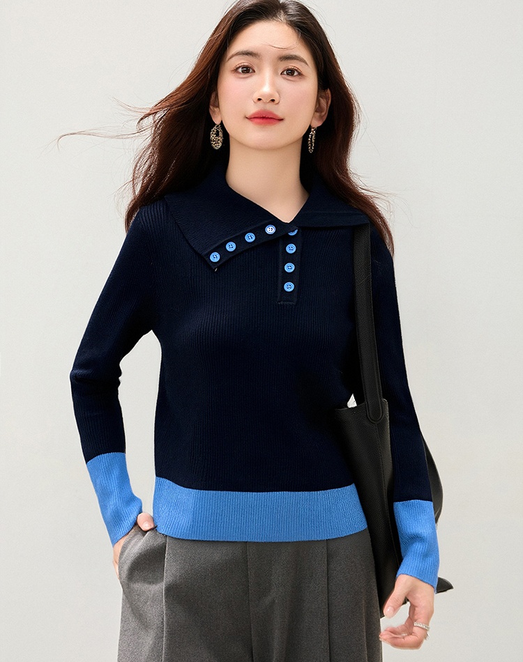 Slim bottoming lapel temperament tops for women