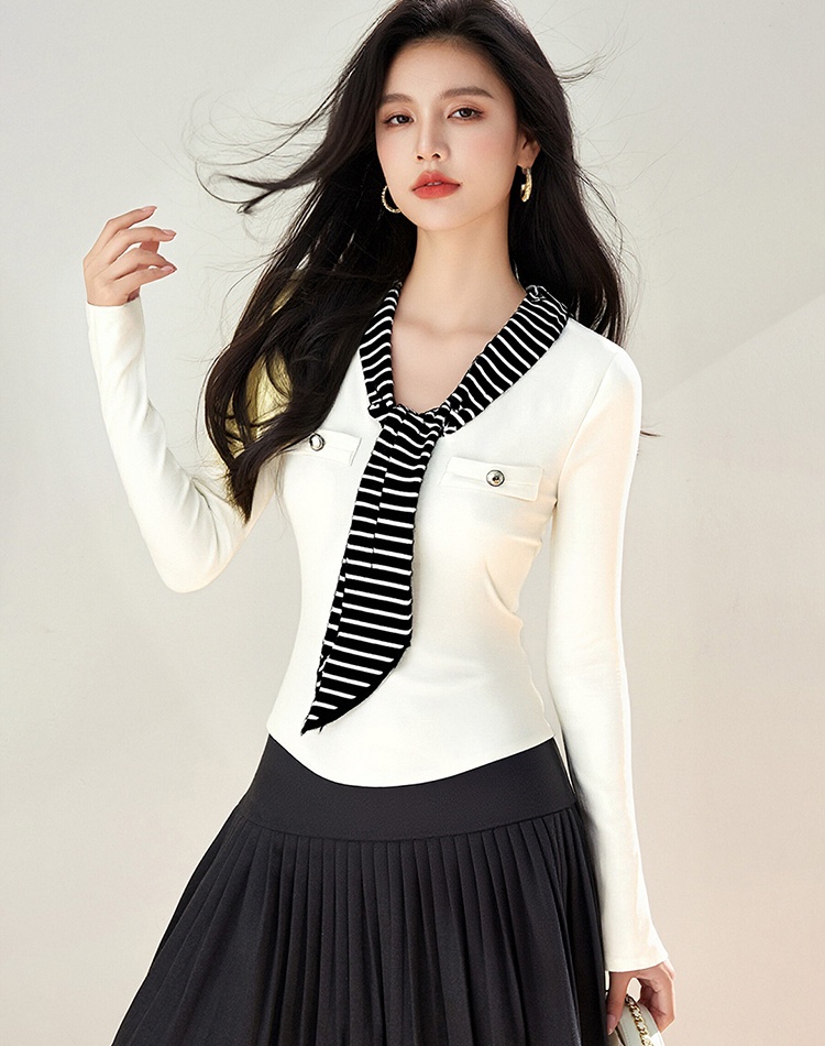 Korean style long sleeve sweater temperament scarves for women