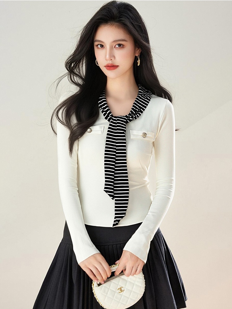 Korean style long sleeve sweater temperament scarves for women