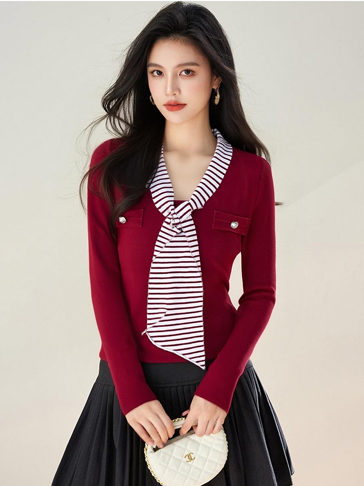 Korean style long sleeve sweater temperament scarves for women