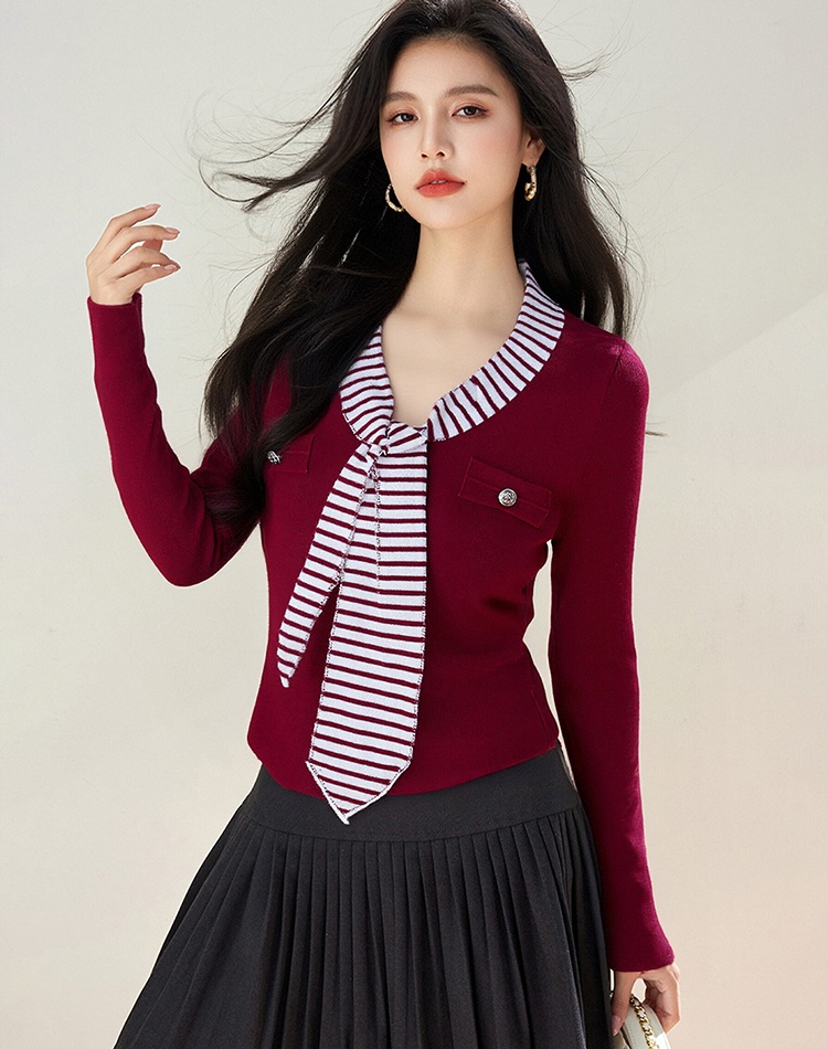 Korean style long sleeve sweater temperament scarves for women