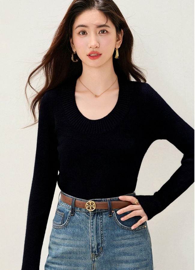 Round neck pullover autumn and winter long sleeve tops