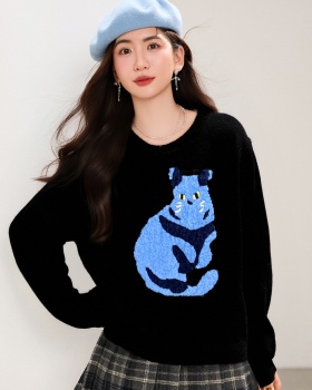 Kitty autumn and winter pattern long sleeve tops
