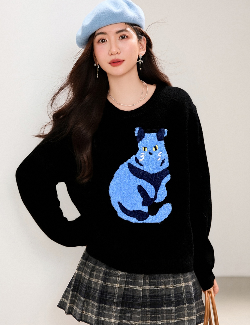 Kitty autumn and winter pattern long sleeve tops