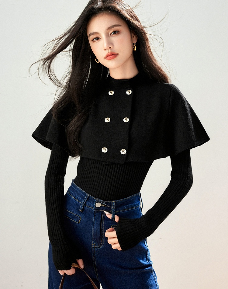 Casual shawl autumn and winter cloak 2pcs set for women