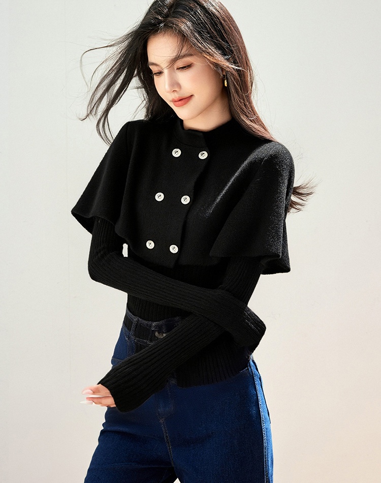 Casual shawl autumn and winter cloak 2pcs set for women