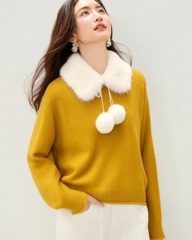 Slim pullover Korean style simple loose round neck sweater