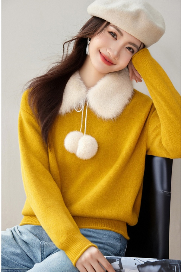 Slim pullover Korean style simple loose round neck sweater