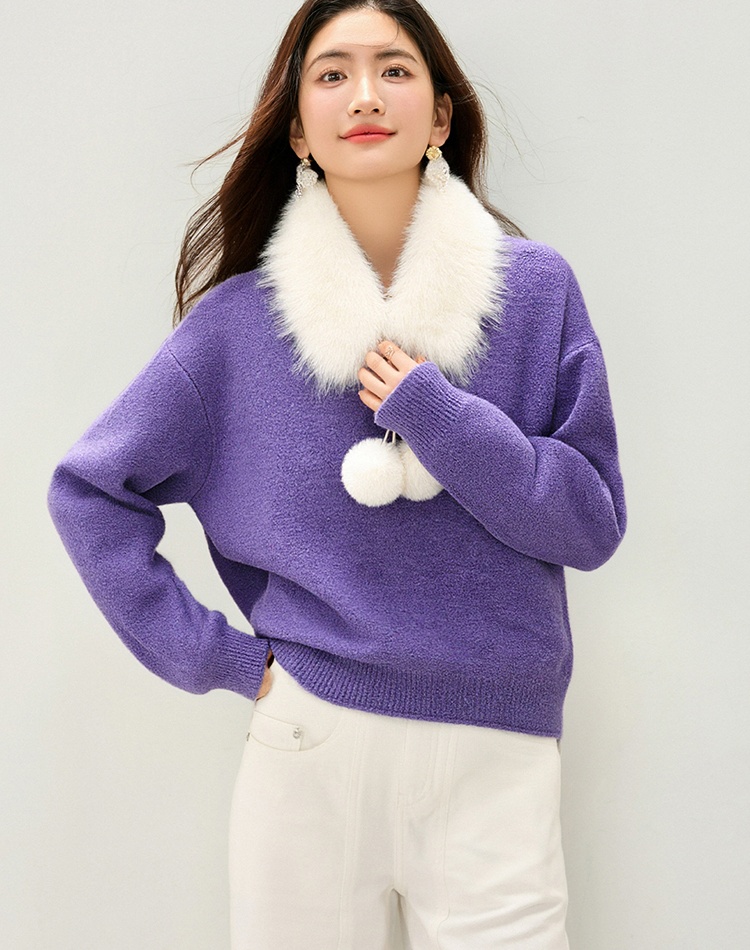 Slim pullover Korean style simple loose round neck sweater