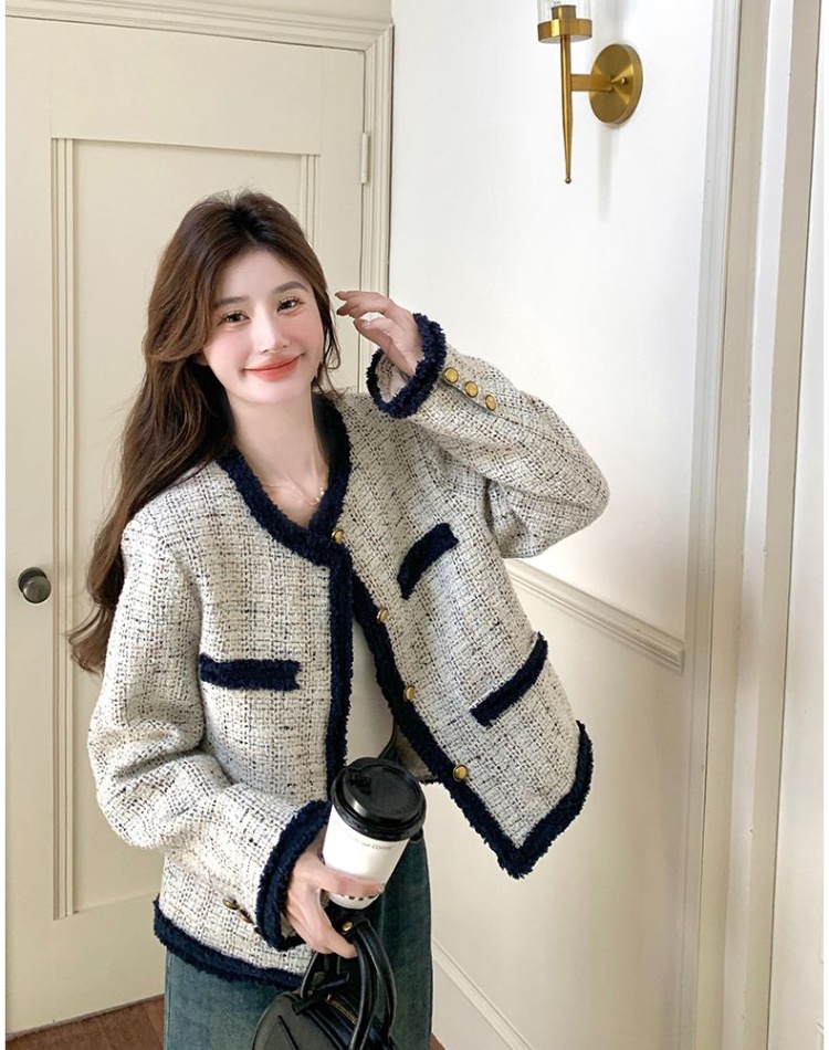 Chanelstyle mixed colors tops temperament coat