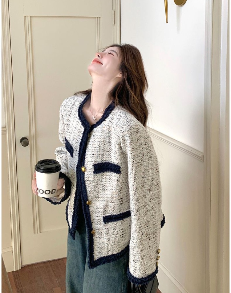 Chanelstyle mixed colors tops temperament coat