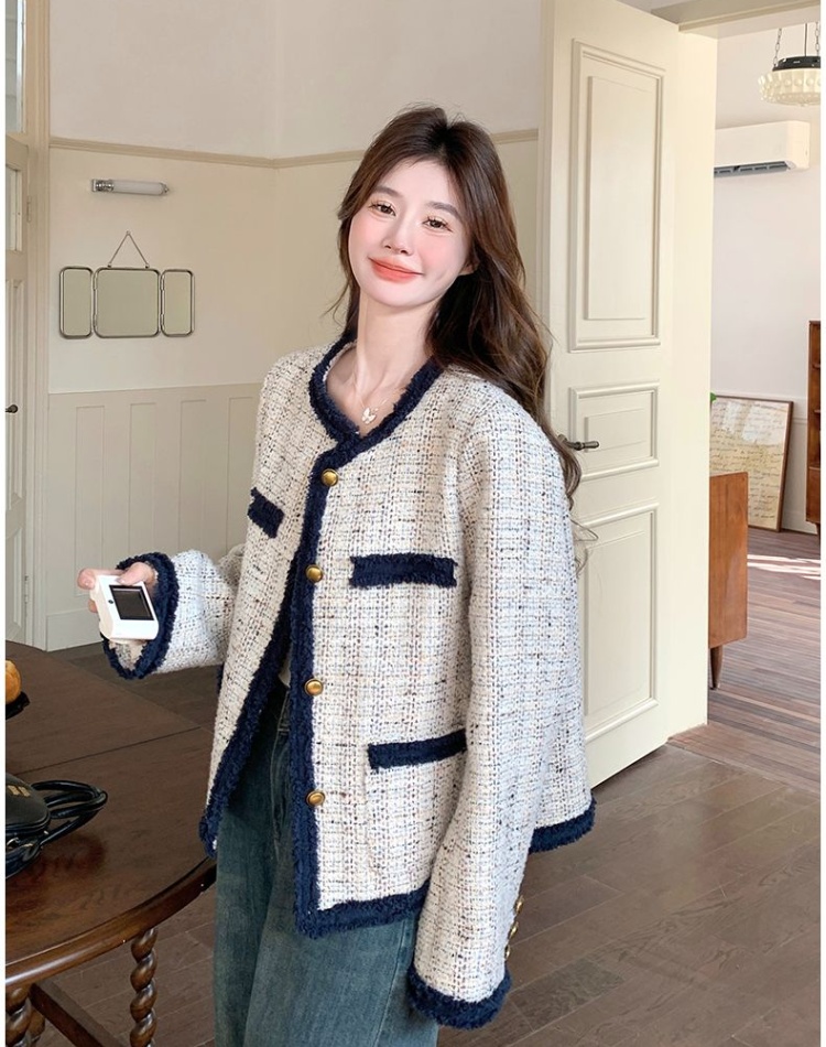 Chanelstyle mixed colors tops temperament coat