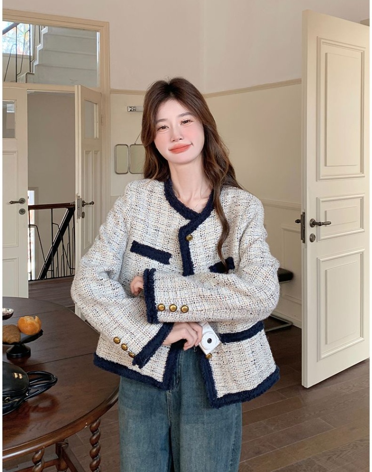 Chanelstyle mixed colors tops temperament coat