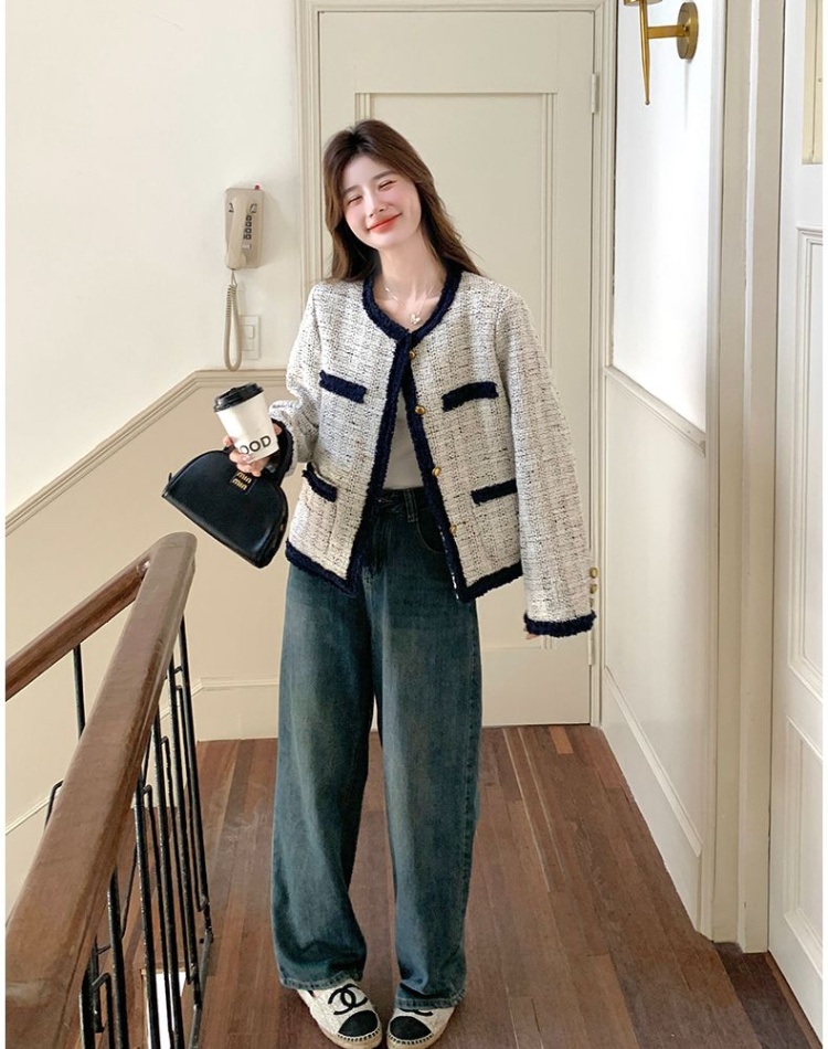 Chanelstyle mixed colors tops temperament coat