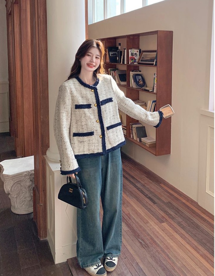 Chanelstyle mixed colors tops temperament coat