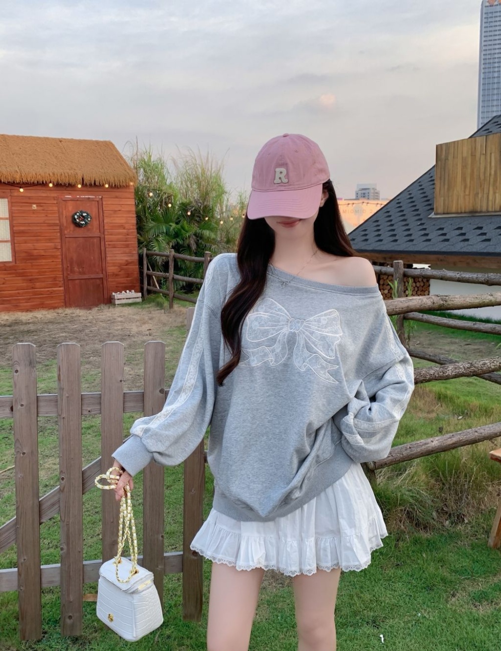 Complex lace thin embroidery cotton hoodie