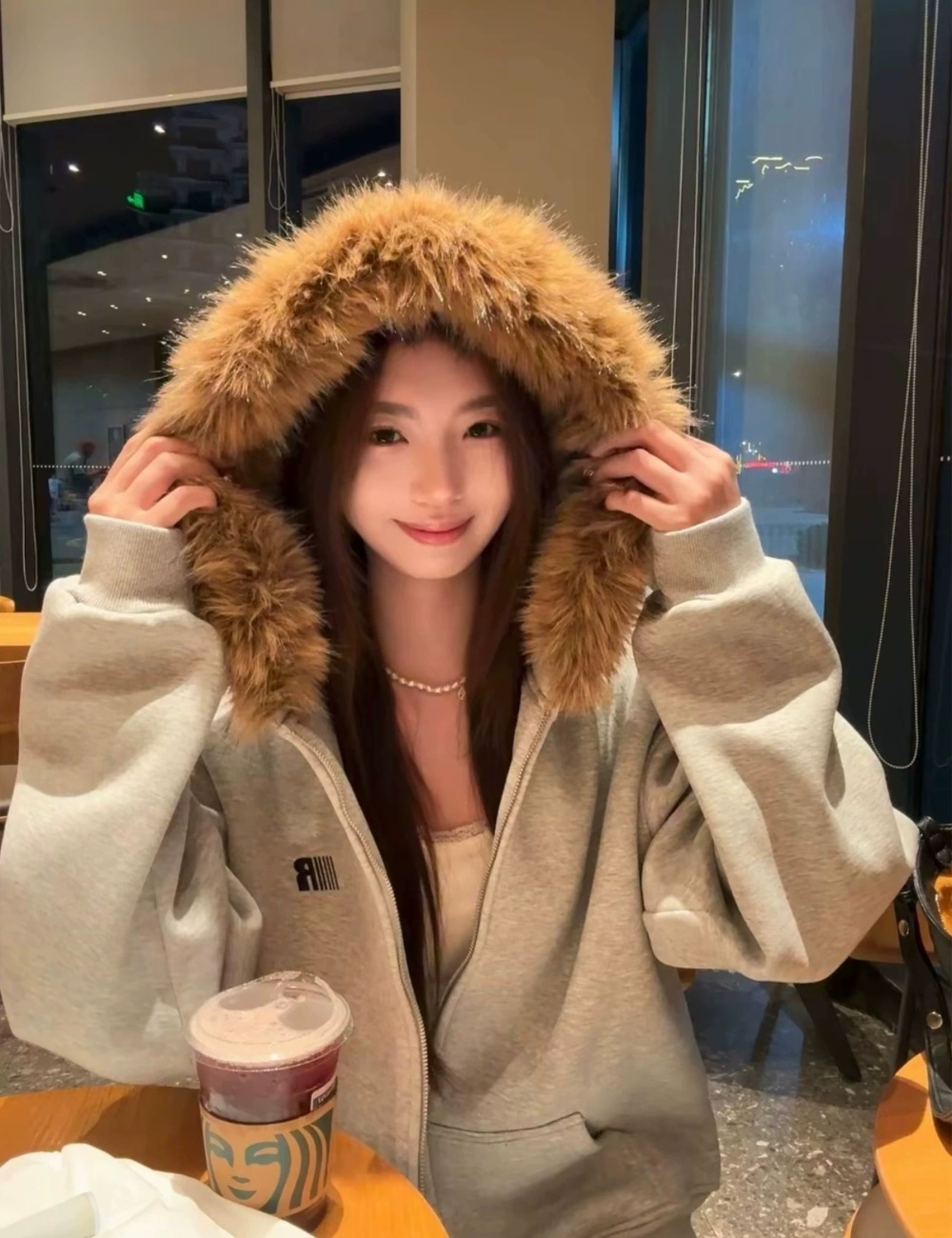 Complex removable cotton pure cotton hoodie for women