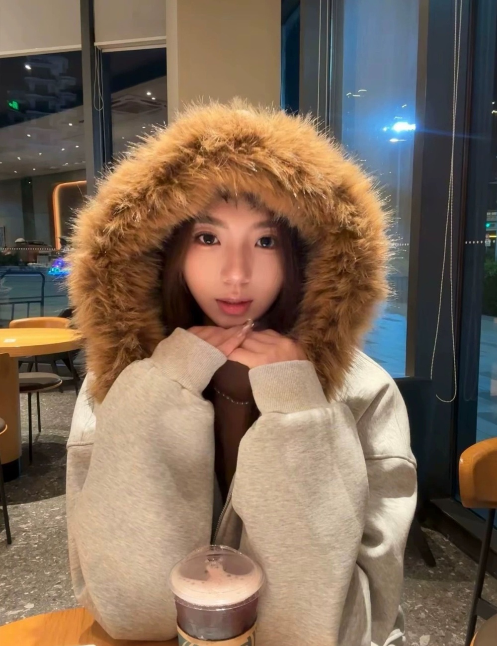 Complex removable cotton pure cotton hoodie for women