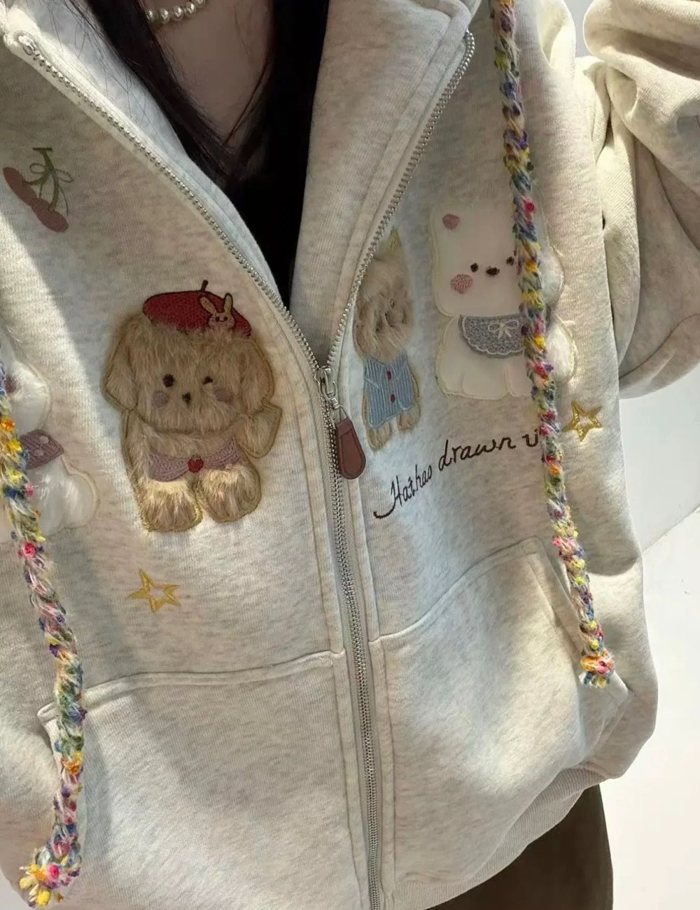 Cotton pure cotton complex hoodie for women