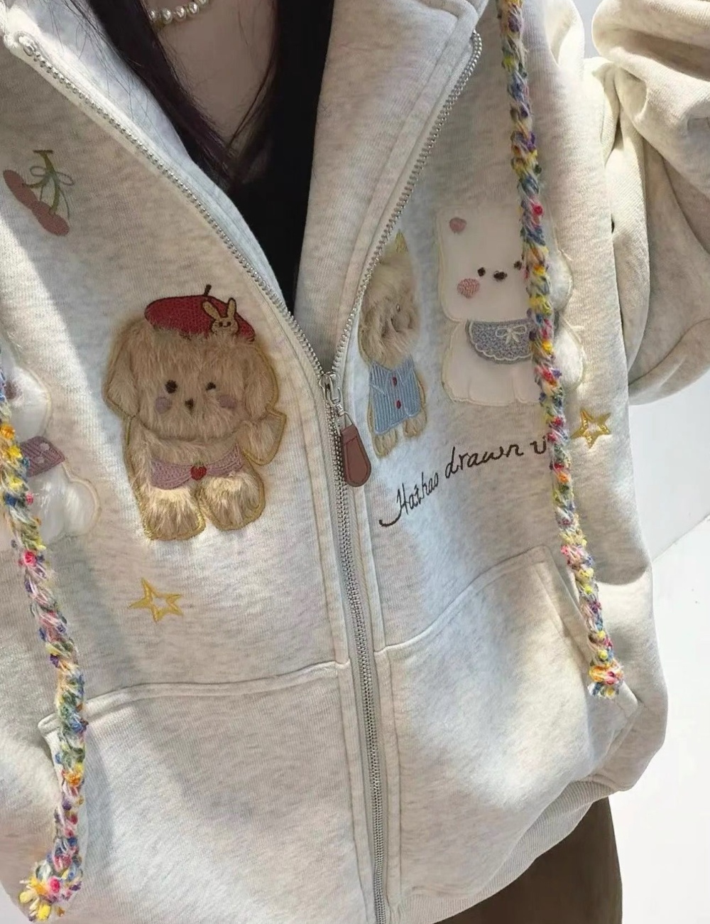 Cotton pure cotton complex hoodie for women