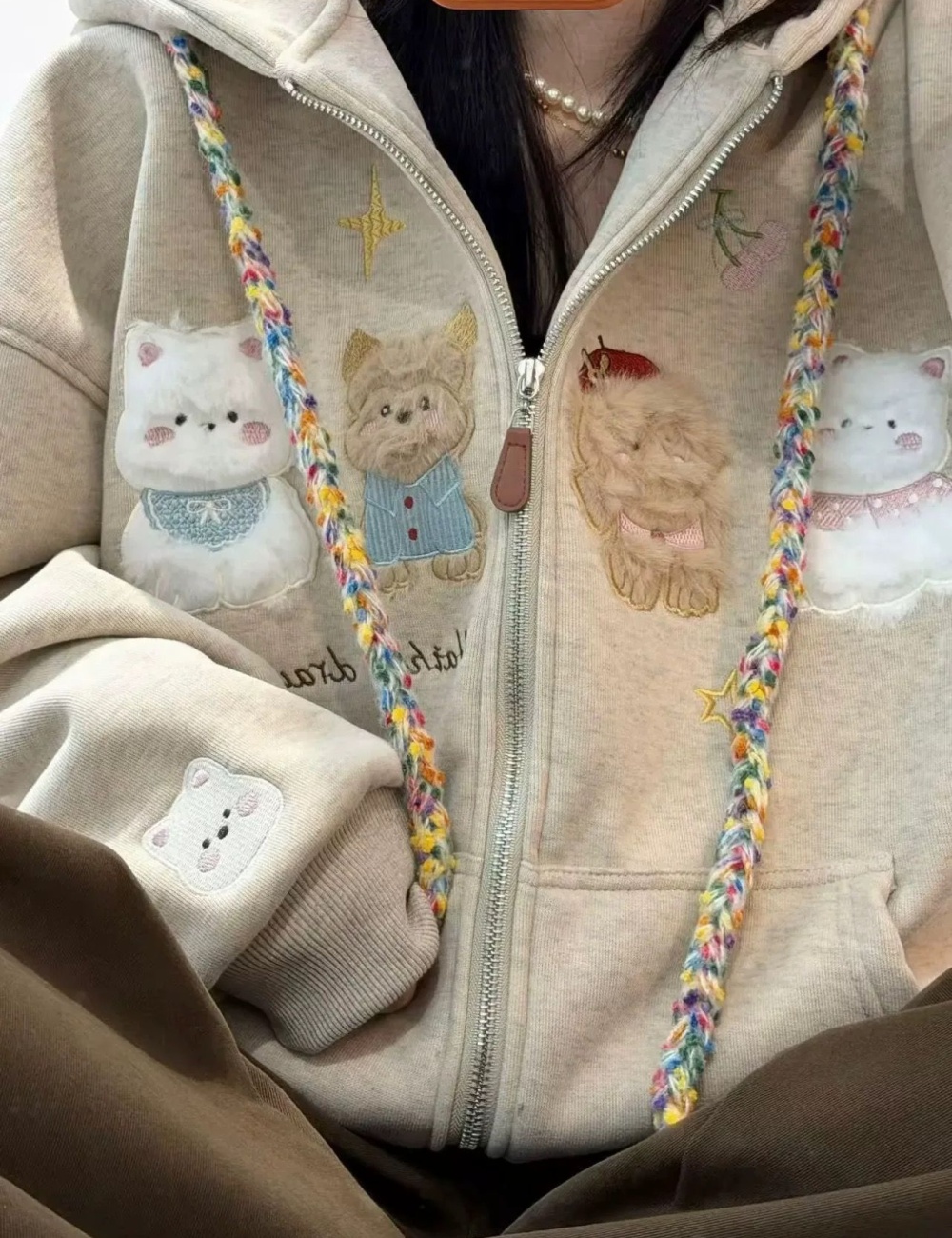 Cotton pure cotton complex hoodie for women