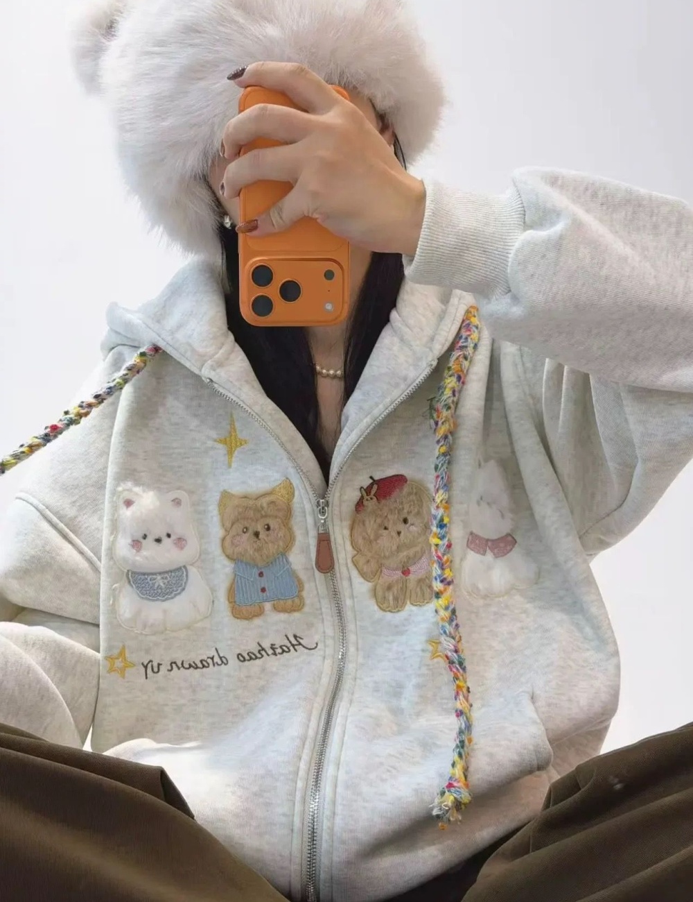 Cotton pure cotton complex hoodie for women