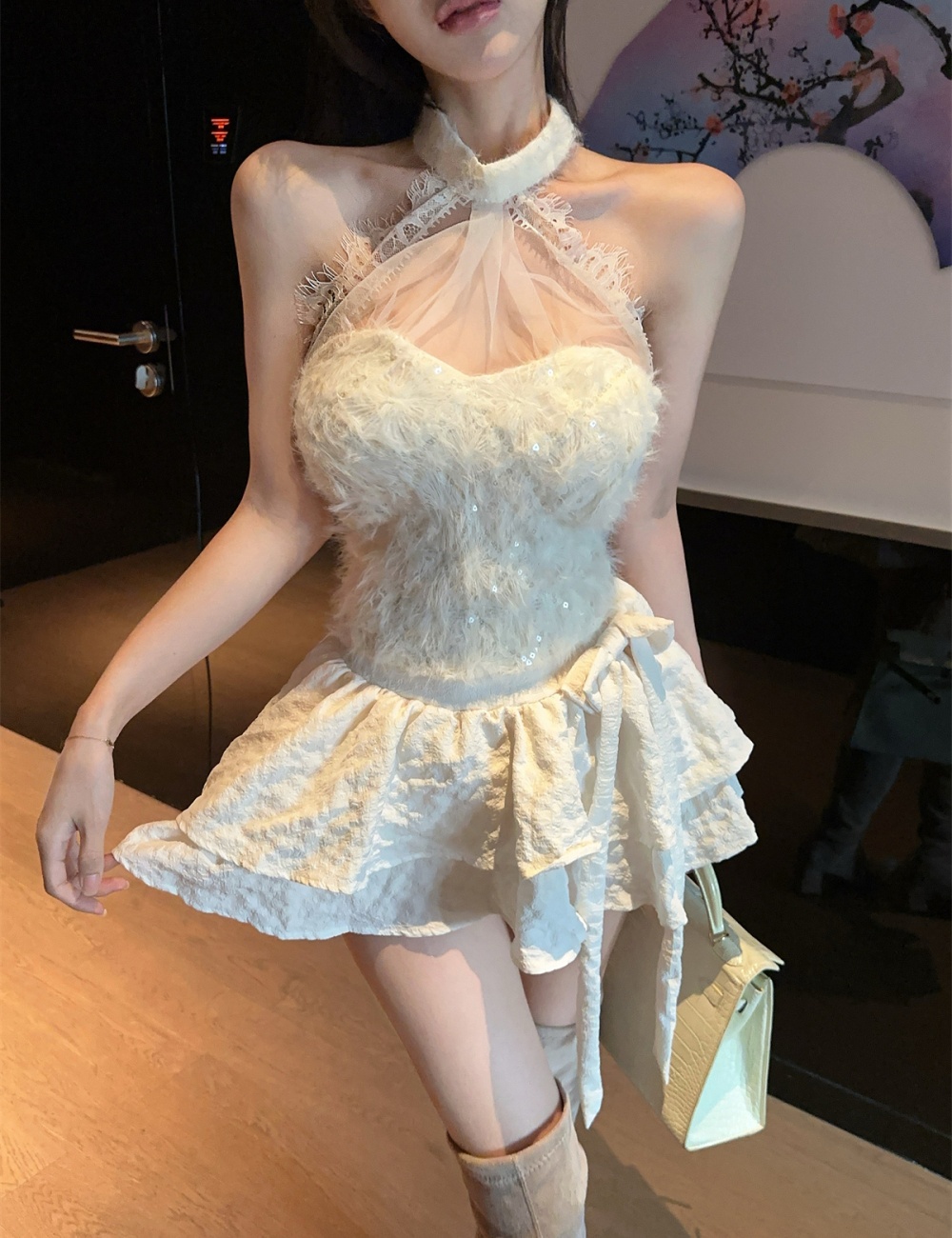 Enticement tops culottes 2pcs set for women