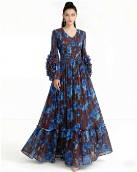 Lotus sleeve loose waist Pleats Please dress