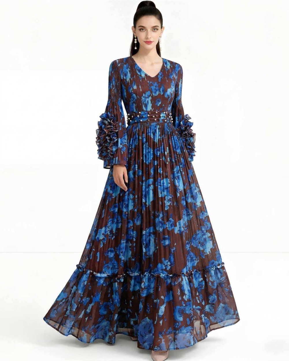 Lotus sleeve loose waist Pleats Please dress