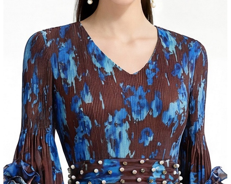 Lotus sleeve loose waist Pleats Please dress