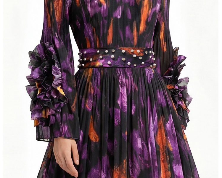 Long sleeve enlarge European style dress