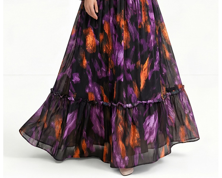 Long sleeve enlarge European style dress