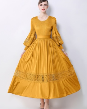 European style enlarge lantern sleeve dress