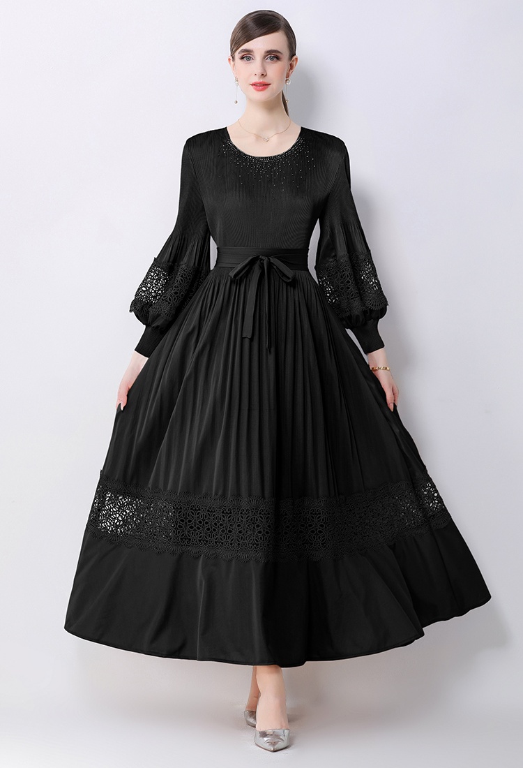 European style enlarge lantern sleeve dress
