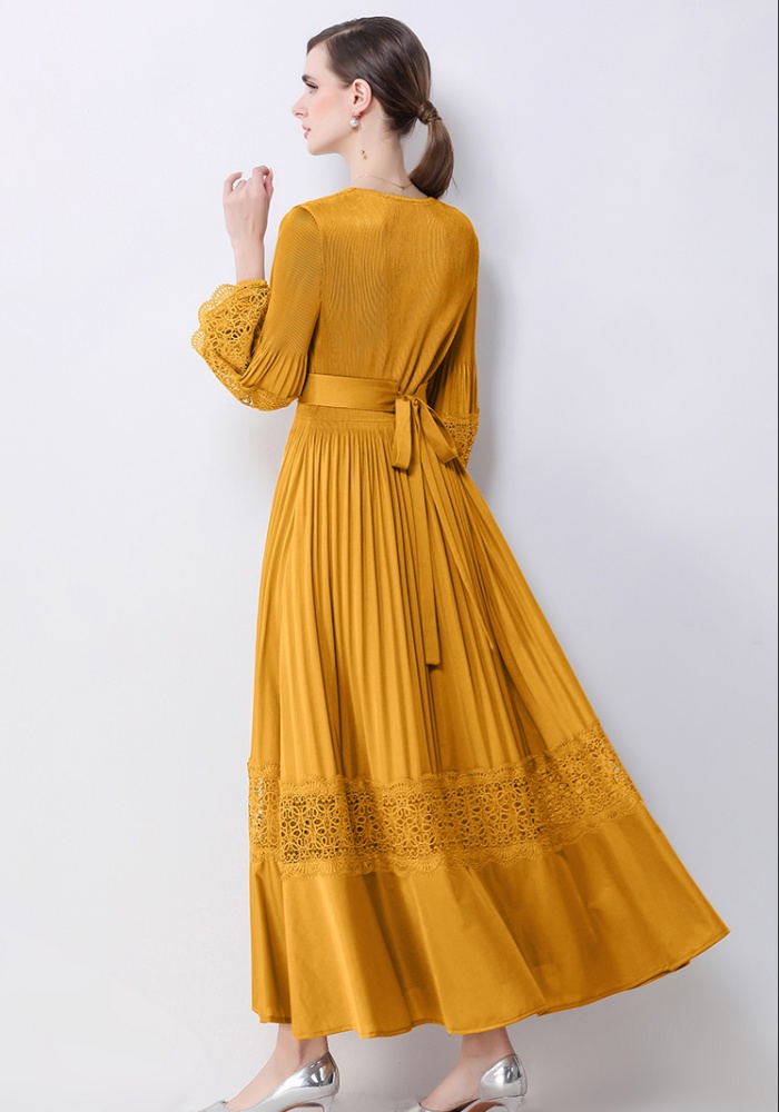 European style enlarge lantern sleeve dress