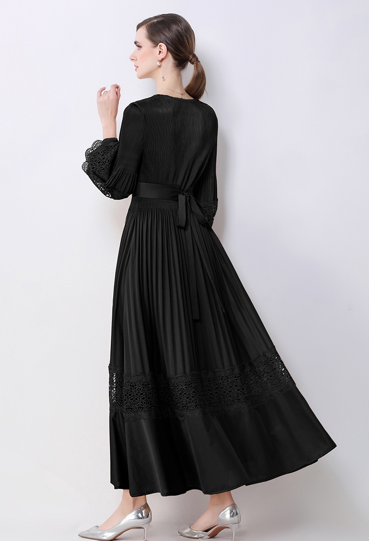 European style enlarge lantern sleeve dress