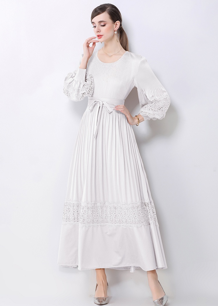 European style enlarge lantern sleeve dress