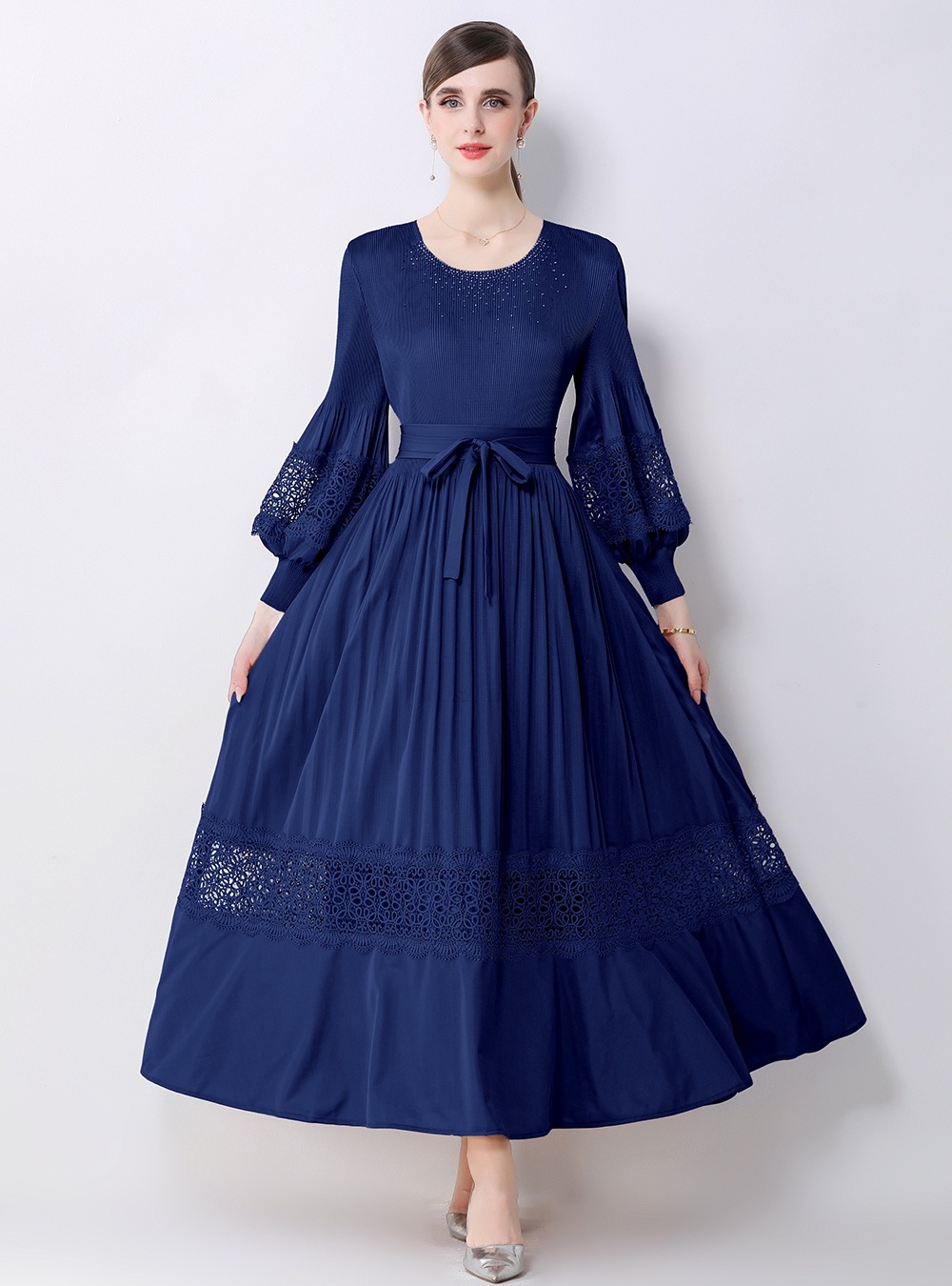 European style enlarge lantern sleeve dress