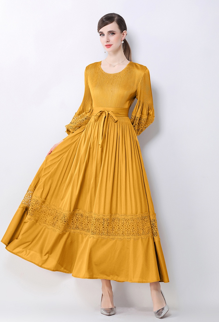 European style enlarge lantern sleeve dress